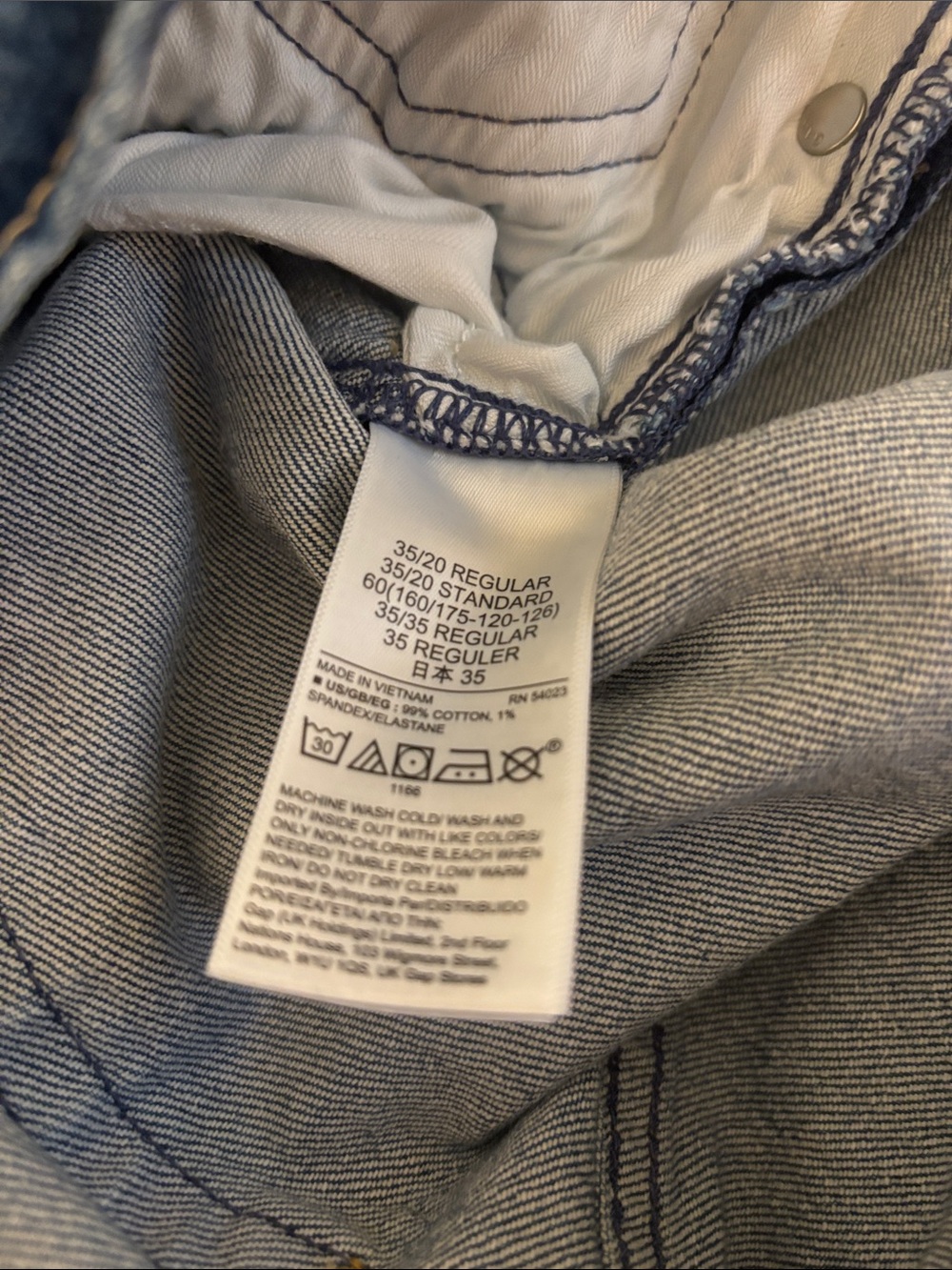 Gap Cheeky Straight High Rise Button Fly Cropped Jeans size 35/20 - Picture 9 of 9